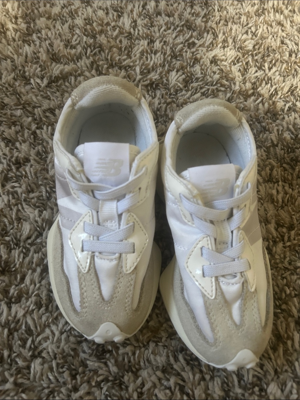 New Balance Kids White Cream Athletic Sneakers